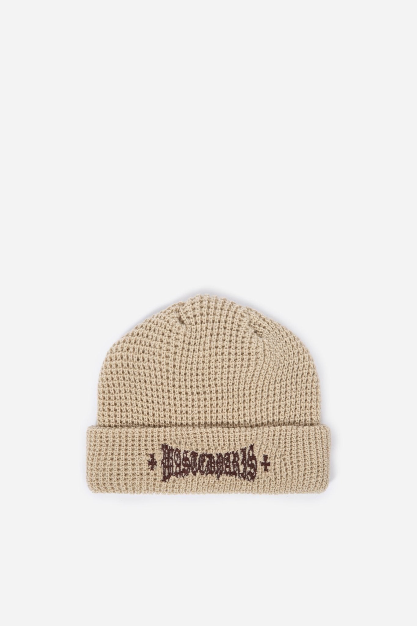 London Cross Waffle Beanie Off White